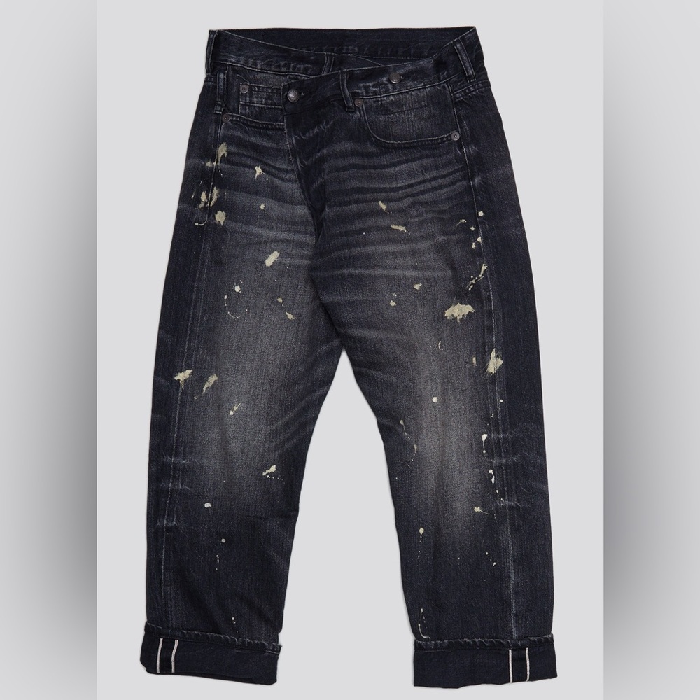 R13 Gold Splatter Crossover Jean, Eton Selvedge black, 26 - Picture 3 of 16